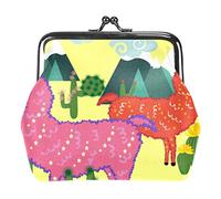 Alpaga Llama Cactus Portefeuilles en Cuir PU pour Femmes Mini Boucle Porte-Monnaie pour Filles