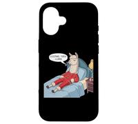 Alpaga Llama with Red Buffalo Plaid Pyjama Fille Garçon Lama Coque pour iPhone 16