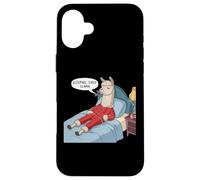 Alpaga Llama with Red Buffalo Plaid Pyjama Fille Garçon Lama Coque pour iPhone 16 Plus