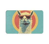 Alpagas cool portant des lunettes de soleil Symboles surnaturels Impression noire 1 pièce Serviette de plage en velours peau de pêche à séchage rapide surdimensionnée 140 x 70 cm pour adultes