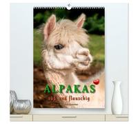 Alpakas - süß und flauschig (hochwertiger Premium Wandkalender 2026 DIN A2 hoch), Kunstdruck in Hochglanz: Eindrucksvolle Bilder der niedlichen Tiere.