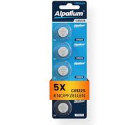 Alpalium CR1225 Lot de 5 piles bouton 3 V haute performance pour télécommandes, porte-clés, processeurs, appareils portables et médicaux, CR 1225 de qualité supérieure et longue durée de vie