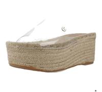 Alpargatas Mujer Modèle Chaussure Yellow Modèle La Transparente - Coleur Marron 39