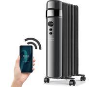 Alpatec Agadir Connect 2000 - Radiateur À Bain D'Huile 2000W, Wifi, App, Commandes Vocales, 3 Intensités, Température Régulable, Modo Eco, Roues, Programmable, 9 Éléments, Jusqu'À 20M2[Z263]