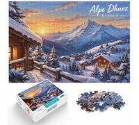 Alpe D'huez Ski Village Puzzle 1000pcs (52x38cm) avec Motif | Pour les soirées calmes : ce puzzle pour adultes avec 1000 pièces convient aux soirées et aux w nds.