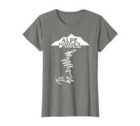Alpe D'HUEZ T-Shirt, Femme, Vert Kaki chiné, M