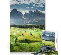 Alpe Di Siusi au Lever du Soleil Puzzle 1000 pièces pour Adolescents Clarté mentale Passe-Temps agréable Cadeau de Vacances idéal (38x26cm)