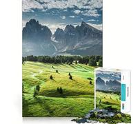 Alpe Di Siusi au Lever du Soleil Puzzle de 1000 pièces pour Adultes Jeu d'exercice Mental Découpe de précision Bords Lisses Activité relaxante en Groupe à l'intérieur (38x26cm)