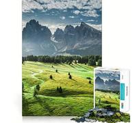 Alpe Di Siusi au Lever du Soleil Puzzle de 1000 pièces pour Adultes Jeu d'exercice Mental Découpe de précision Bords Lisses Activité relaxante à Partager en intérieur (38x52cm)