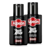 Alpecin Grey Attack Shampooing colorant à la caféine 2x200ml | Cheveux graduellement plus foncés et plus forts | Effet colorant contrôlé, naturel pour de cheveux moins gris |Prévient chute des cheveux
