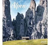 Alpen 2026: Broschürenkalender mit Ferienterminen. Format: 30 x 30 cm