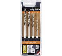Alpen 603002100 Jeu de forets pour le bois 4 pièces 3 mm, 4 mm, 5 mm, 6 mm 1/4\ (6,3 mm) 1 set
