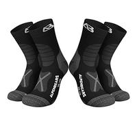 Alpen Bears Chaussettes Randonnée Premium en Laine Mérinos - [2 Paires] - Chaussettes Trekking Professionnelles pour Femmes, Hommes & Enfants (43-48 EU, Noir)