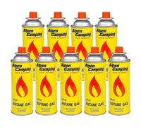 Alpen Camping butane 9 x 400 ml cartouches de gaz Bouteille de gaz pour réchaud à gaz, réchaud de camping, chalumeau Bunsen, chalumeau à souder 400 ml EN417 (9)