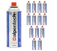 Alpen Camping Lot de 14 cartouches de gaz butane - 250 g - 450 ml - Pour réchaud à gaz, chalumeau à souder, chalumeau Bunsen, camping, cuisinière en extérieur - Rechargeable - Compatible EN 417 (14