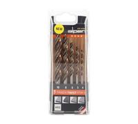 Alpen Maykestag Timber Twist Set de forets (forets à bois, coffret de forage, forets HSS et forets hélicoïdaux à bois, 5 pièces, PTM 5, Ø4, 5, 6, 8 et 10 mm) 67100005100