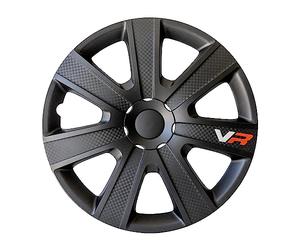 Alpena Lot de 4 enjoliveurs en Carbone VR de qualité supérieure avec système de rétention en 3 étapes, 40,6 cm, compatibles avec la Plupart des Roues en Acier, Noir