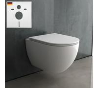 Alpenberger WC avec fonction bidet | Douche de toilette sans bord | Taharet siège de toilette + isolation acoustique | WC mural avec nano | Ensemble suspendu compatible