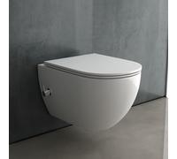 Alpenberger WC avec fonction bidet Taharet Cuvette de douche avec siège de toilette Softclose | WC mural - WC suspendus compatible Geberit (WC de douche avec robinet, Cera 6250 SLIM)