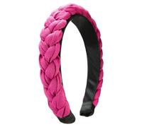 Alpenflüstern ADV141 Serre-tête tressé, aspect lin, pour femme, antidérapant, pour Dirndl (rose/fuchsia)