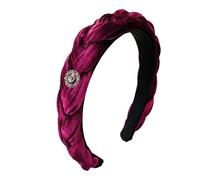 Alpenflüstern ADV161 - Serre-tête en velours tressé avec logo Oktoberfest - Pour femme - Antidérapant - Pour Dirndl (rouge foncé/bordeaux)