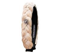 Alpenflüstern ADV161 - Serre-tête en velours tressé avec logo Oktoberfest - Pour femme - Antidérapant - Pour Dirndl - Beige/marron