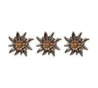 Alpenflüstern API127 Lot de 3 mini épingles à épingle en forme d'edelweiss - Bijoux traditionnels pour homme et femme (couleur bicolore)