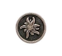 Alpenflüstern API142 Pin's avec strass et edelweiss rond - Bijou traditionnel pour homme et femme (couleurs traditionnelles), Métal