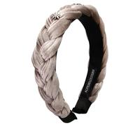 Alpenflüstern Bandeau de costume traditionnel en velours tressé et edelweiss strass - Accessoire de cheveux pour femme - Bandeau tressé pour Dirndl (couleurs traditionnelles) ADV129 (taupe/marron)