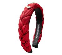 Alpenflüstern Greta ADV145 Serre-tête pour femme, en lin, aspect tressé et strass, motif edelweiss antidérapant, pour Dirndl (rouge)