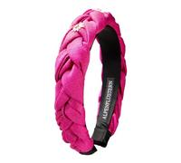 Alpenflüstern Greta ADV145 Serre-tête pour femme, en lin, aspect tressé et strass, motif edelweiss et strass, antidérapant, pour Dirndl (rose/fuchsia)
