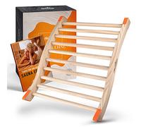 ALPENHAUCH Dossier pour sauna [100 % bois naturel] - Dossier ergonomique avec forme en S incurvée - Accessoire de sauna élégant - Cabine infrarouge - Dossier confortable - Cabine infrarouge -