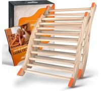 ALPENHAUCH Lot de 2 dossiers pour sauna en 100 % bois naturel - Dossier ergonomique avec forme en S incurvée - Accessoire de sauna élégant - Cabine infrarouge confortable - Avec e-book (français non