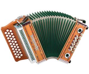 Alpenklang Mini Harmonium Bois Accordeon Diatonique B-Es-As 31 Boutons 11 Basses