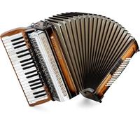 Alpenklang Pro Accordéon IV 96 cm - 38 Touches Aiguës En Nacre, 10 Registres, 96 Basses, 4 Voix, Cassotto, Double Tremolo, Plaques D'Anche A Mano, Incl. Étui Et Bretelles - Olive