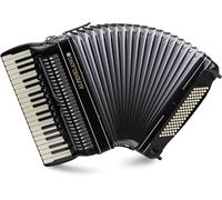 Alpenklang Pro Accordéon IV 96 CM Elite - Aigu : 38 touches, 4 voix, 9+1 registres, avec Cassotto - Basse : 96 basses, 4 voix, 4 registres - a Mano A Stimmplatten - incl. étui et sangles - Noir