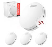 ALPENLUFT Detecteur de fumée 10 Ans Pile, Plat, Detecteur d'incendie, Pas de LED Clignotante, sans perçage, kit Alarme Maison sans Fil- Fumee Protection Incendie, Alarme Incendie (Set de 3)