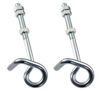 ALPENSTAHL Lot de 2 crochets de balançoire de sécurité avec filetage M12 x 80 mm | Crochets de plafond universels à visser | Acier galvanisé | 2 pièces - Suspension de balançoire pour charges lourdes