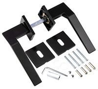 ALPENSTAHL set de poignées à levier ferrure de porte noire en acier inoxydable portes intérieures - PALADIN | Poignée de porte antique | Rosette BB | Paire de poignées sur rosace | 1 jeu