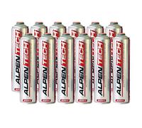 ALPENTECH : Pack 12 Cartouches Gaz 330g BUTANE/PROPANE pour Chalumeau, Réchaud Camping, Désherbeur Thermique | Bonbonnes 7/16" Dévissables Universelles 600ml