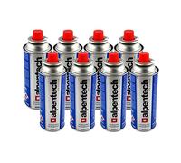 ALPENTECH - Pack de 8 cartouches gaz 250g butane Bouteille de gaz Encliquetable UN2037 Bonbonne pour réchauds et désherbeurs thermiques
