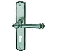 Alpertec 32873013 Mount Blance-LS Poignée de porte en laiton gris acier coloré PZ pour portes d'entrée d'appartement