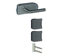 Alpertec 70200470 Set de ferrures de porte en verre en acier inoxydable avec 3 bandes