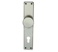 Alpertec aluminium anodisé pZ knopfschild bouton acier-poignée de porte acier inoxydable, 72 mm, diamètre : 51 mm, argent, 40364130K1