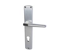 Alpertec Aluminium Phil - LS 40401010PO - Poignée de porte longue - Pour porte d'entrée d'appartement - En aluminium anodisé - 72 mm - Argenté