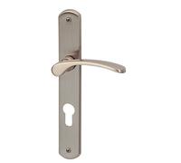 Alpertec Amos 32740313 Garniture de porte en laiton couleur acier inoxydable pour portes d'entrée d'appartement PZ
