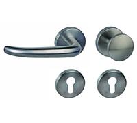 Alpertec Barcelona-R PZ 32840523 Poignée de porte en acier inoxydable Couleur acier inoxydable Pour portes d'entrée d'appartement DIN droite
