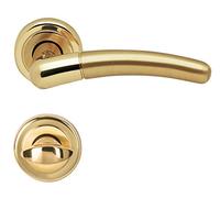 Alpertec Betty-R 32960503 Poignée de porte en laiton poli satiné pour portes de salle de bain et WC