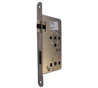 Alpertec Einsteckschloß Objektschloß Badtüren DIN droite pour WC inox mat serrure serrures têtière arrondie 20 mm, rond, carré 8 mm-entraxe : 78 mm, 36053230