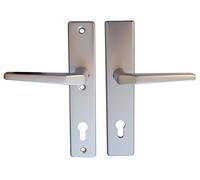 Alpertec garniture de poignée pour porte Tira -LS ct pour Hausstüren de chaque carré en aluminium anodisé argent de 10 mm-espacement : 92 mm - 40100986